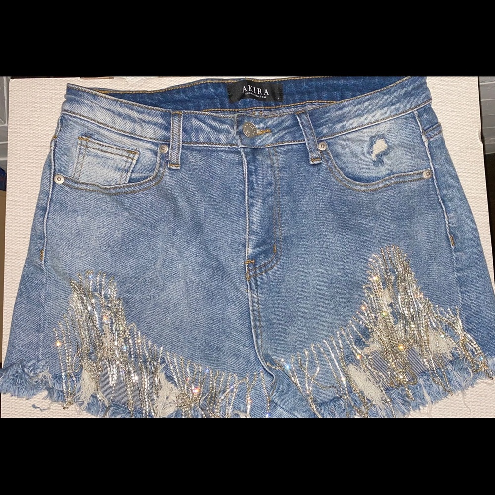 Rhinestone Denim Shorts